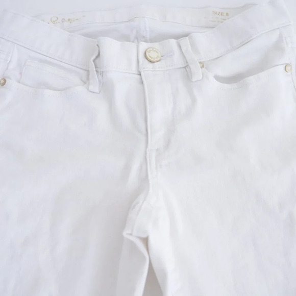 Lilly Pulitzer  South Ocean White Skinny Denim Jeans Size 8 - Picture 8 of 13